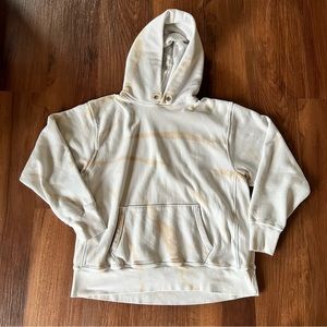 LES TIEN Tie-Dye Heavyweight Hoodie Cream and Tan, Made In USA Large